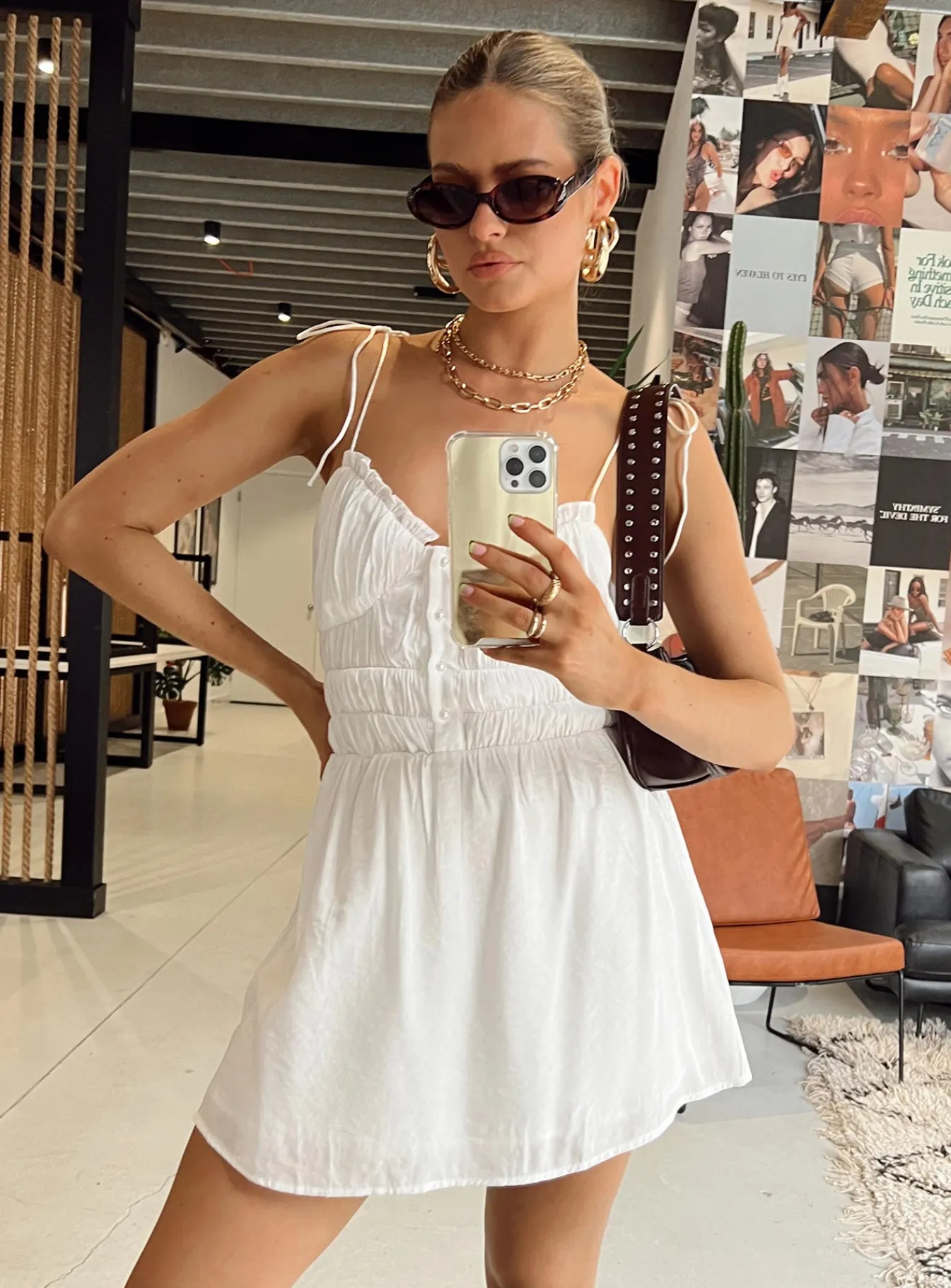 Princess Polly Briley Mini Dress White Clearance