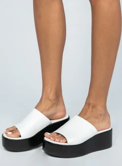 Princess Polly Britta Platform Heels  White Clearance