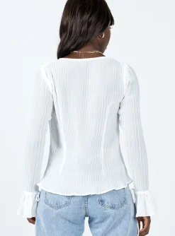 Princess Polly Brody Long Sleeve Top  White New