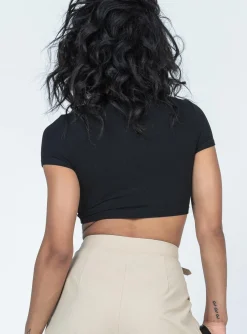 Princess Polly Brookfield Top  Black Discount