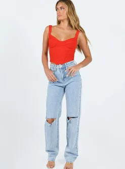 Princess Polly Bruna Top  Red Cheap