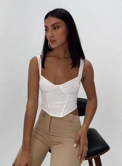 Princess Polly Bruna Toplow Impact   White Cheap