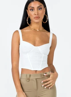 Princess Polly Bruna Toplow Impact   White Cheap