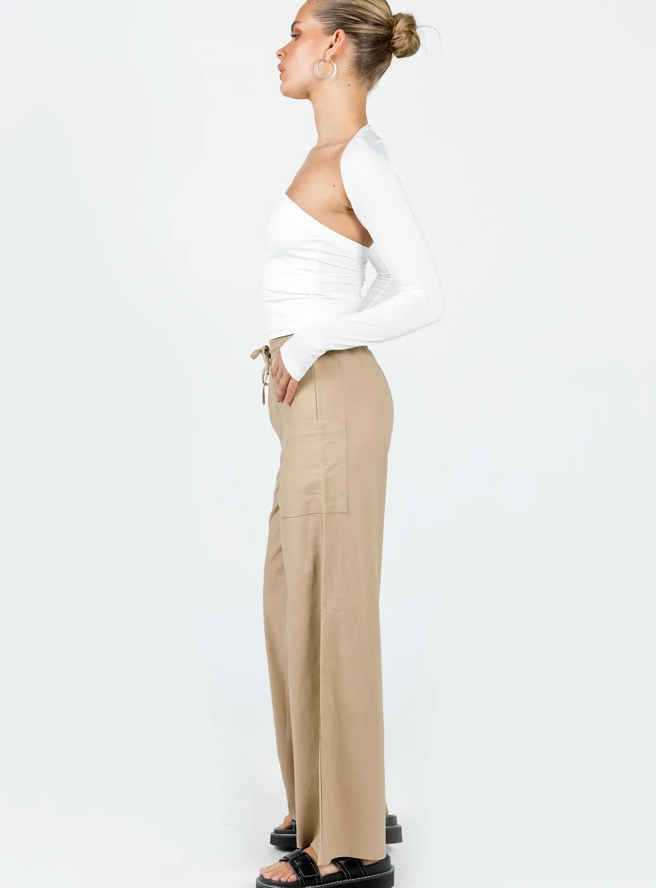 Princess Polly Brunie Pants Beige Fashion