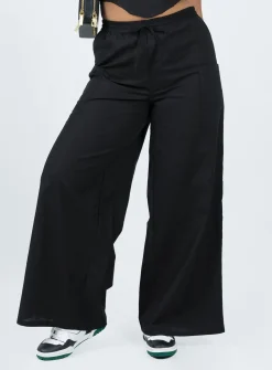 Princess Polly Brunie Pants  Black Hot