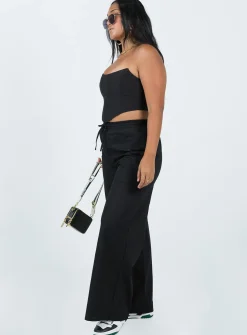Princess Polly Brunie Pants  Black Hot