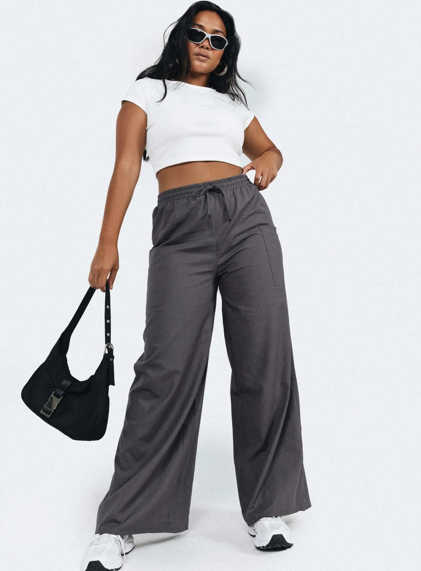 Princess Polly Brunie Pants Slate Flash Sale