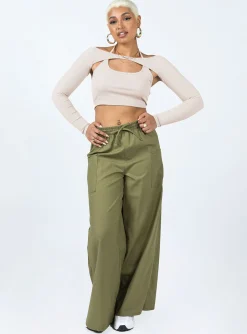 Princess Polly Brunie Pants Khaki   Green Best Sale