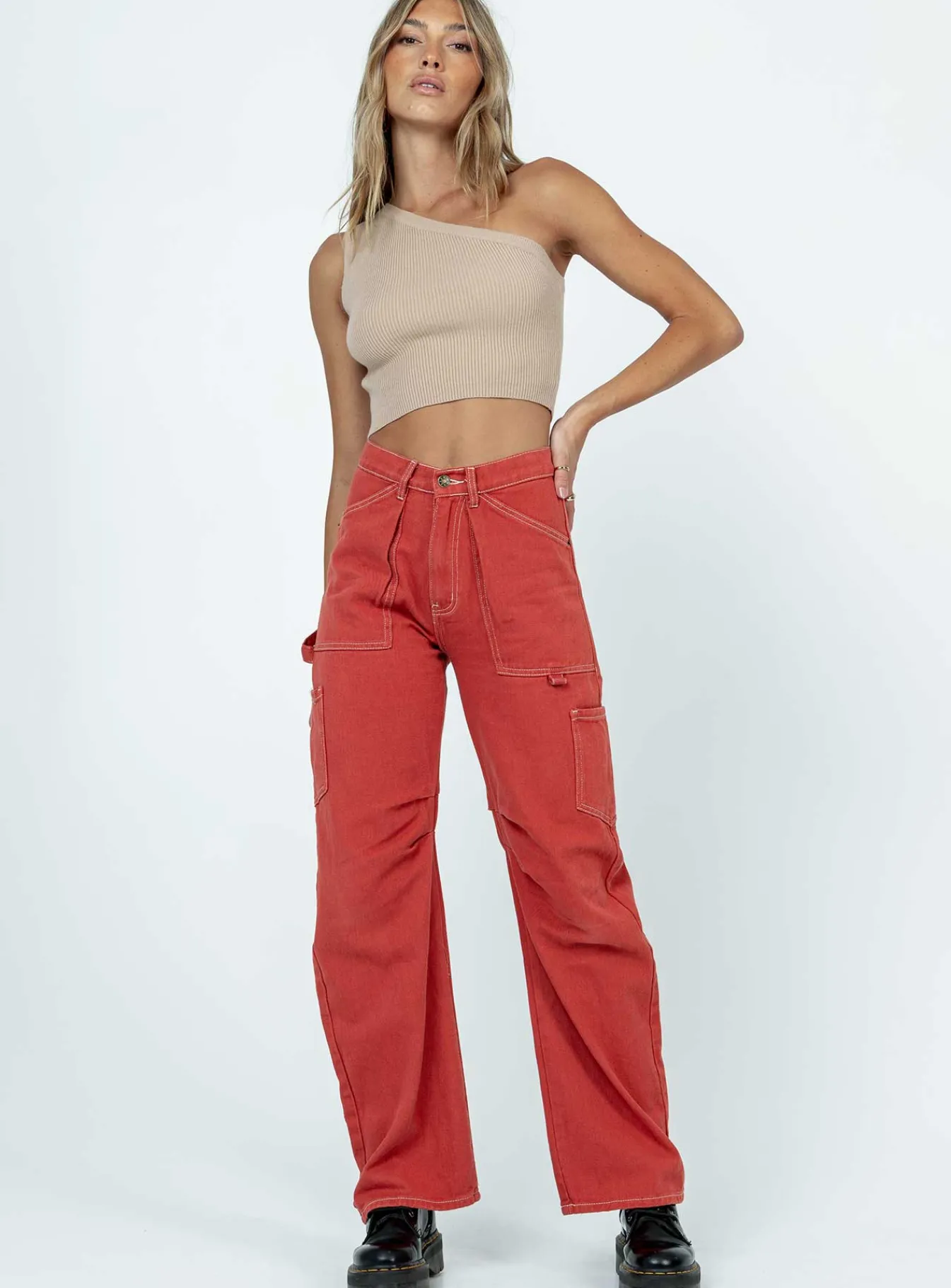 Princess Polly Brylin Top Beige Clearance
