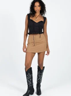 Princess Polly Buddy Mini Skirt Beige Best