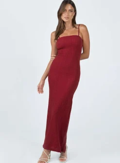 Princess Polly Buella Midi Dress  Burgundy Fashion