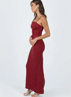 Princess Polly Buella Midi Dress  Burgundy Fashion