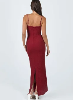 Princess Polly Buella Midi Dress  Burgundy Fashion