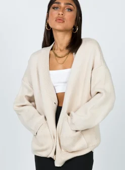 Princess Polly Burke Cardigan  Cream Sale