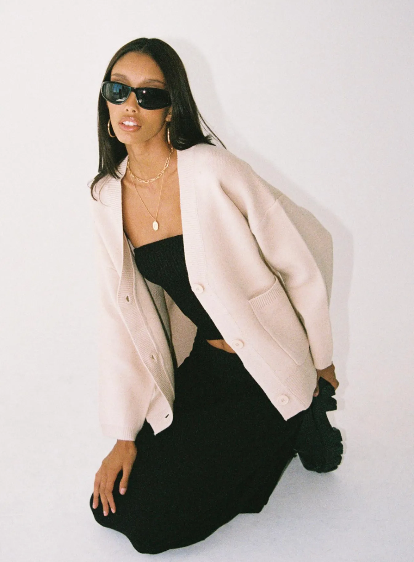 Princess Polly Burke Cardigan Cream Sale