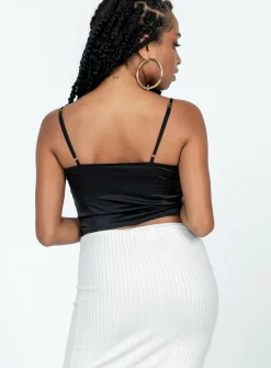 Princess Polly Burran Top  Black Cheap