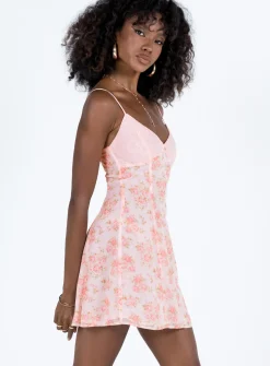 Princess Polly Byrony Mini Dress  Pink Multi Cheap