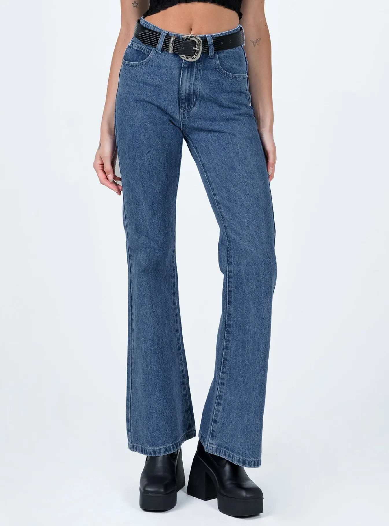 Princess Polly Cabarita Lounge Denim Jeans Dark Wash Cheap