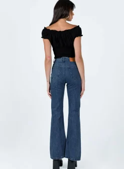 Princess Polly Cabarita Lounge Denim Jeans Dark Wash Cheap