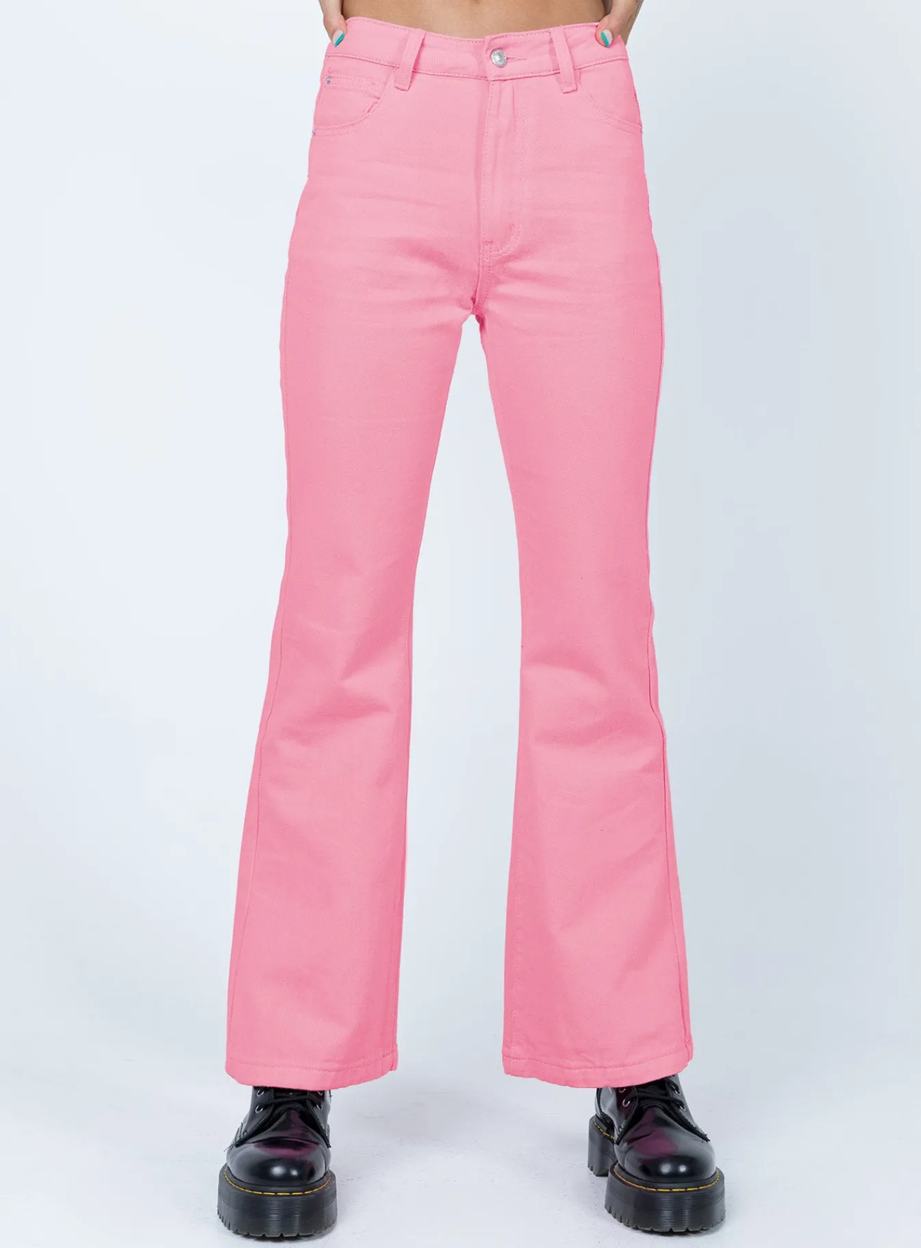 Princess Polly Cabarita Lounge Denim Jeans Pink Flash Sale