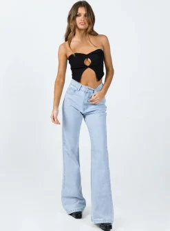Princess Polly Cabarita Lounge Denim Jeans  Light Wash Online