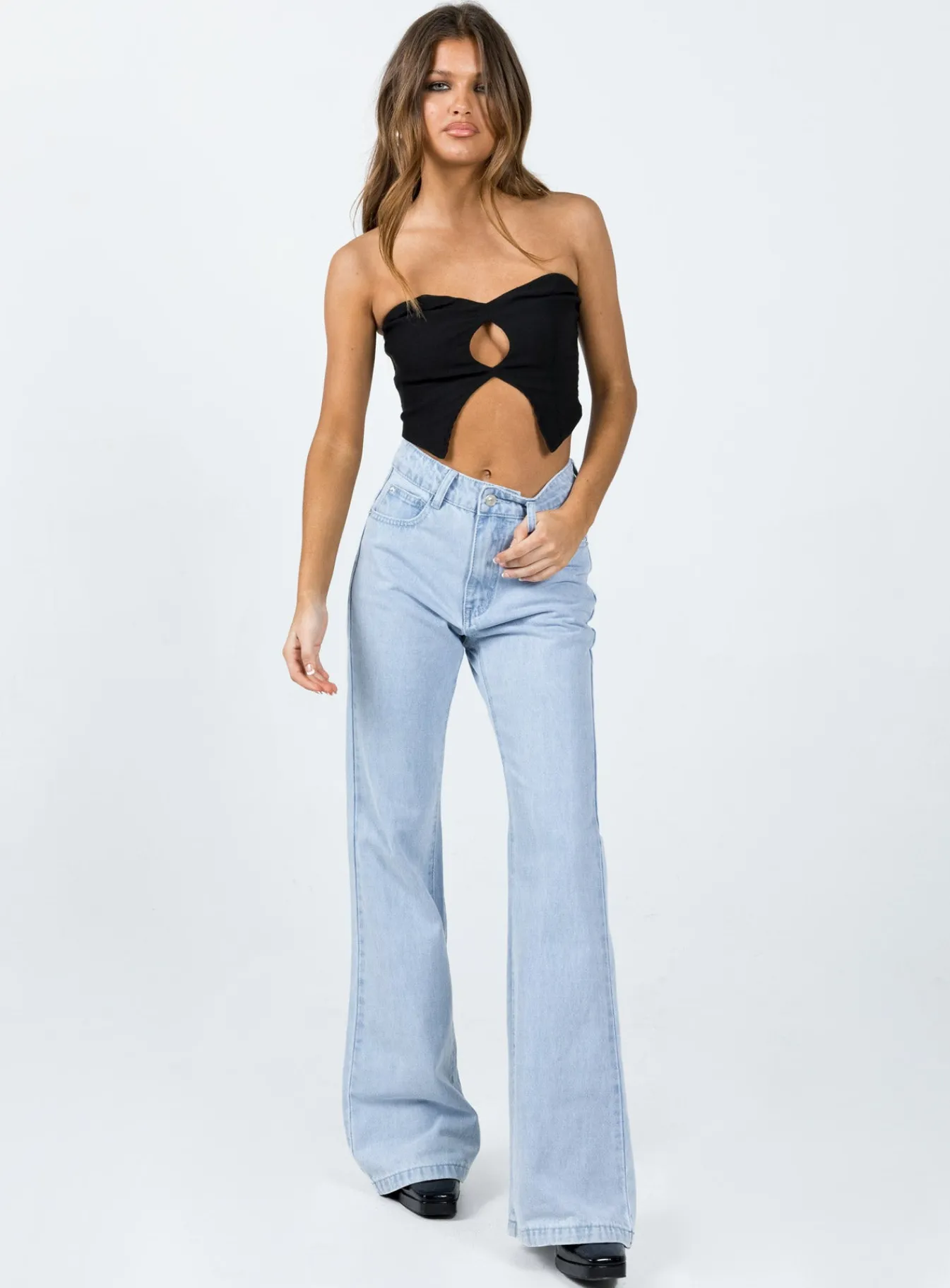 Princess Polly Cabarita Lounge Denim Jeans Light Wash Online