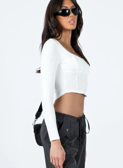 Princess Polly Cahill Long Sleeve Top White Shop