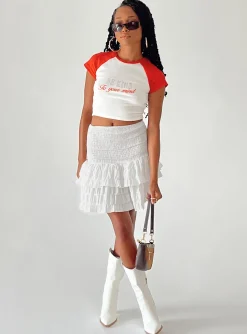 Princess Polly Cailyn Mini Skirt  White Hot