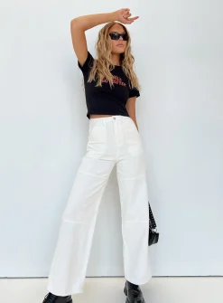 Princess Polly Calcetto Wide Leg Jeans  White Discount