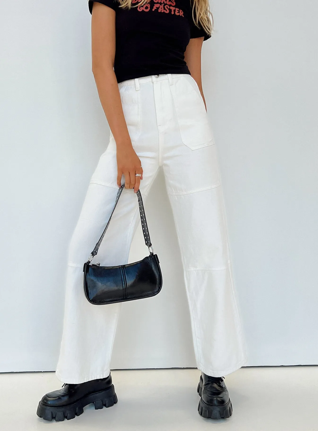 Princess Polly Calcetto Wide Leg Jeans White Discount