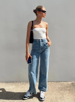 Princess Polly Calcetto Wide Legjean Denim Sale