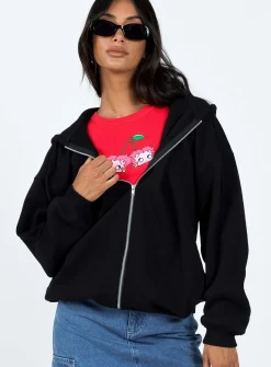 Princess Polly Calder Zip Hoodie  Black Best
