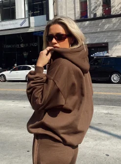 Princess Polly Calder Zip Hoodie  Brown Flash Sale