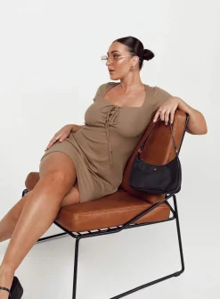 Princess Polly Caleb Mini Dress  Brown Cheap