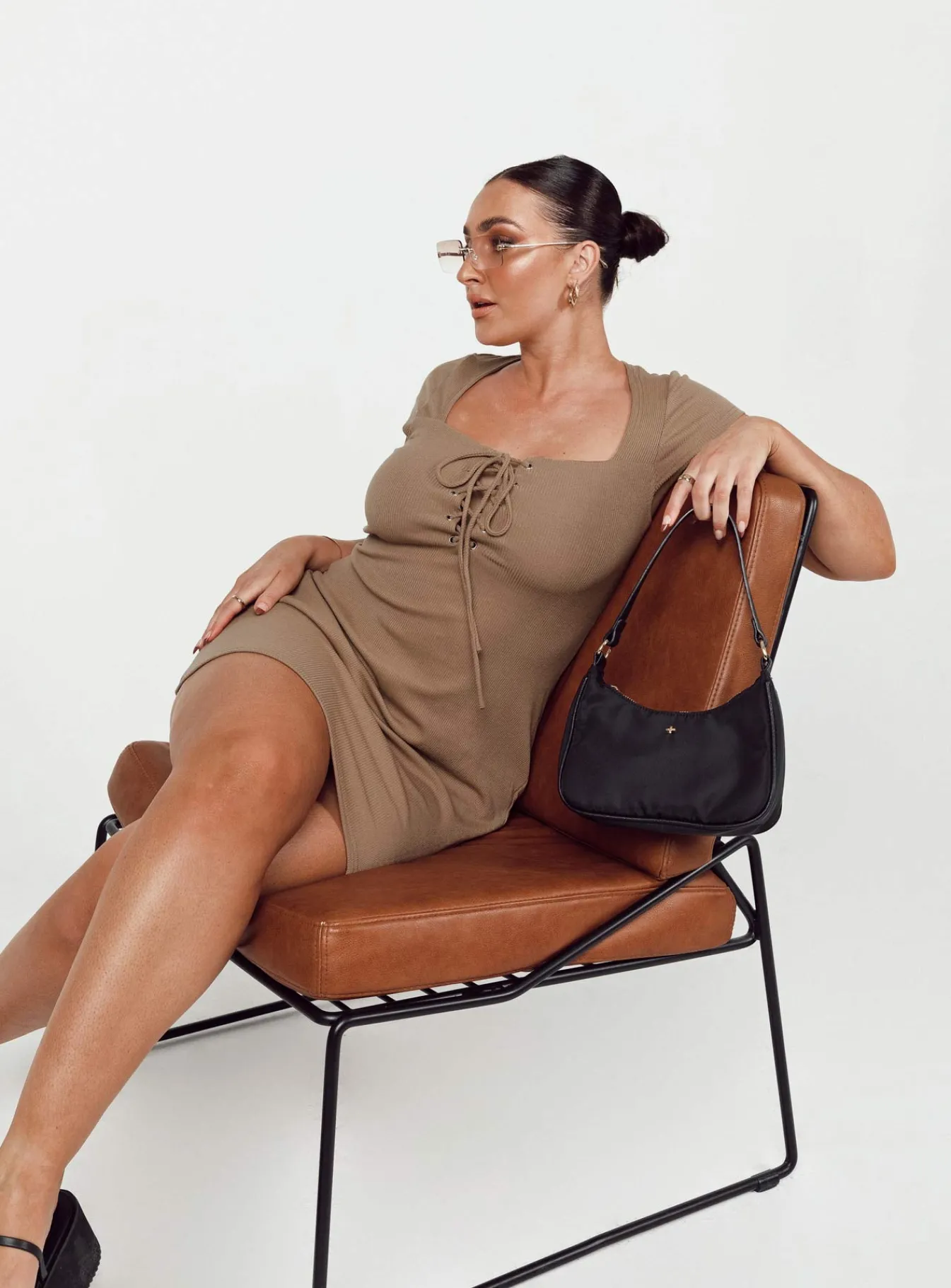 Princess Polly Caleb Mini Dress Brown Cheap
