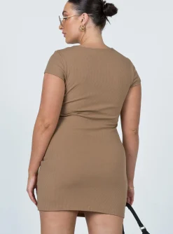 Princess Polly Caleb Mini Dress Brown Cheap
