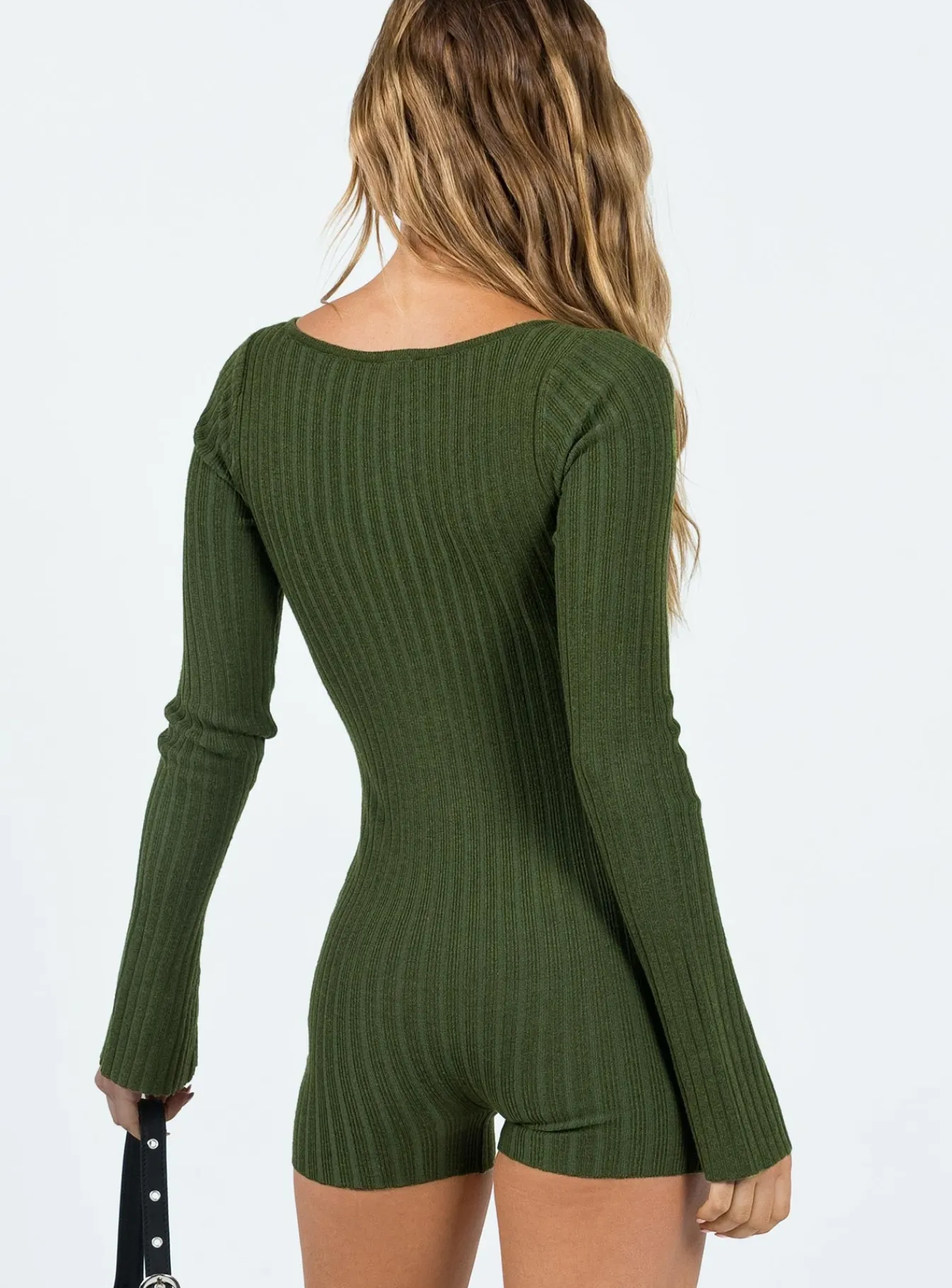 Princess Polly Calia Long Sleeve Romper Green Flash Sale