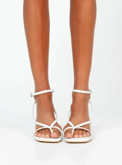Princess Polly Calisto Heels  White Sale