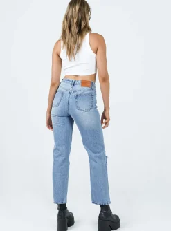 Princess Polly Calisto Straight Leg Jean Light Wash  Denim Discount