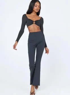 Princess Polly Callan Long Sleeve Top  Black Outlet