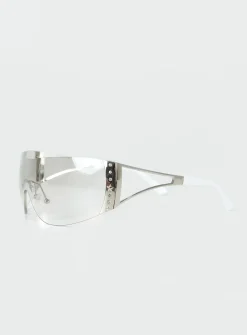 Princess Polly Callile Sunglasses  White Outlet