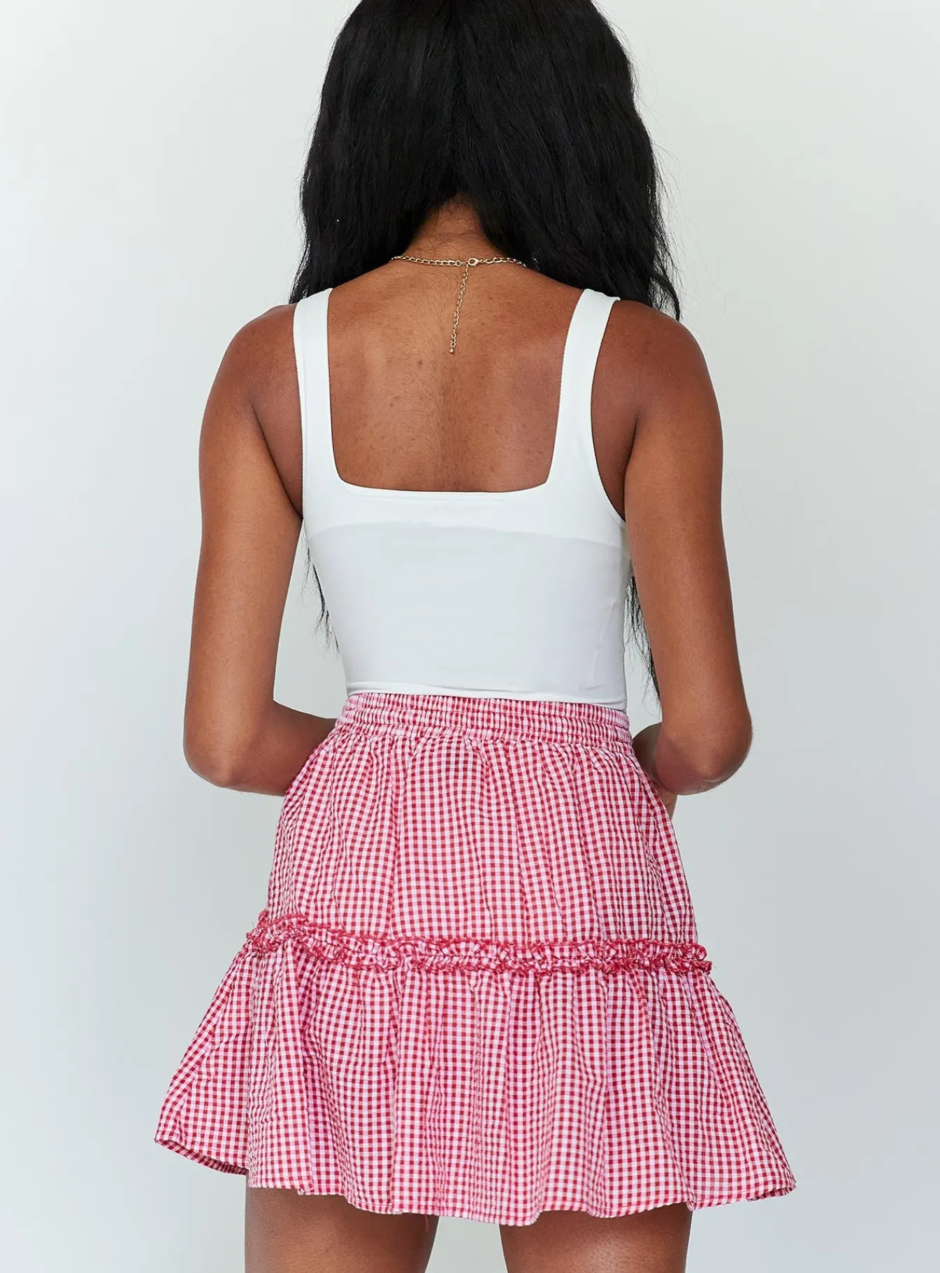 Princess Polly Callum Gingham Mini Skirt Red Outlet