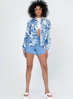 Princess Polly Callumjacket White   Denim Clearance