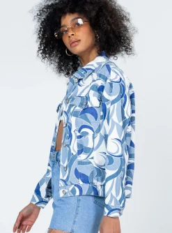 Princess Polly Callumjacket White   Denim Clearance