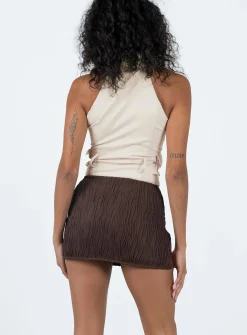 Princess Polly Cambor Mini Skirt Brown New