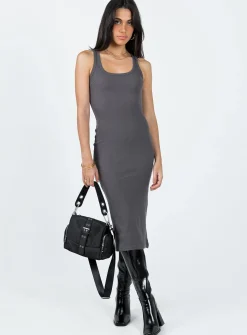 Princess Polly Camellia Midi Dress Slate  Grey Online