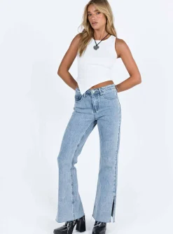 Princess Polly Camilu Split Hem Jeans  Denim Discount