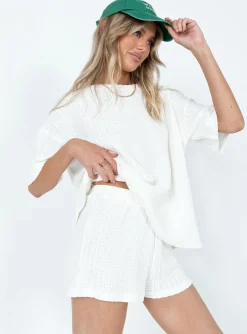 Princess Polly Cammie Knit Set  White Discount