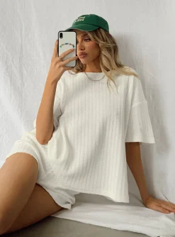 Princess Polly Cammie Knit Set  White Discount