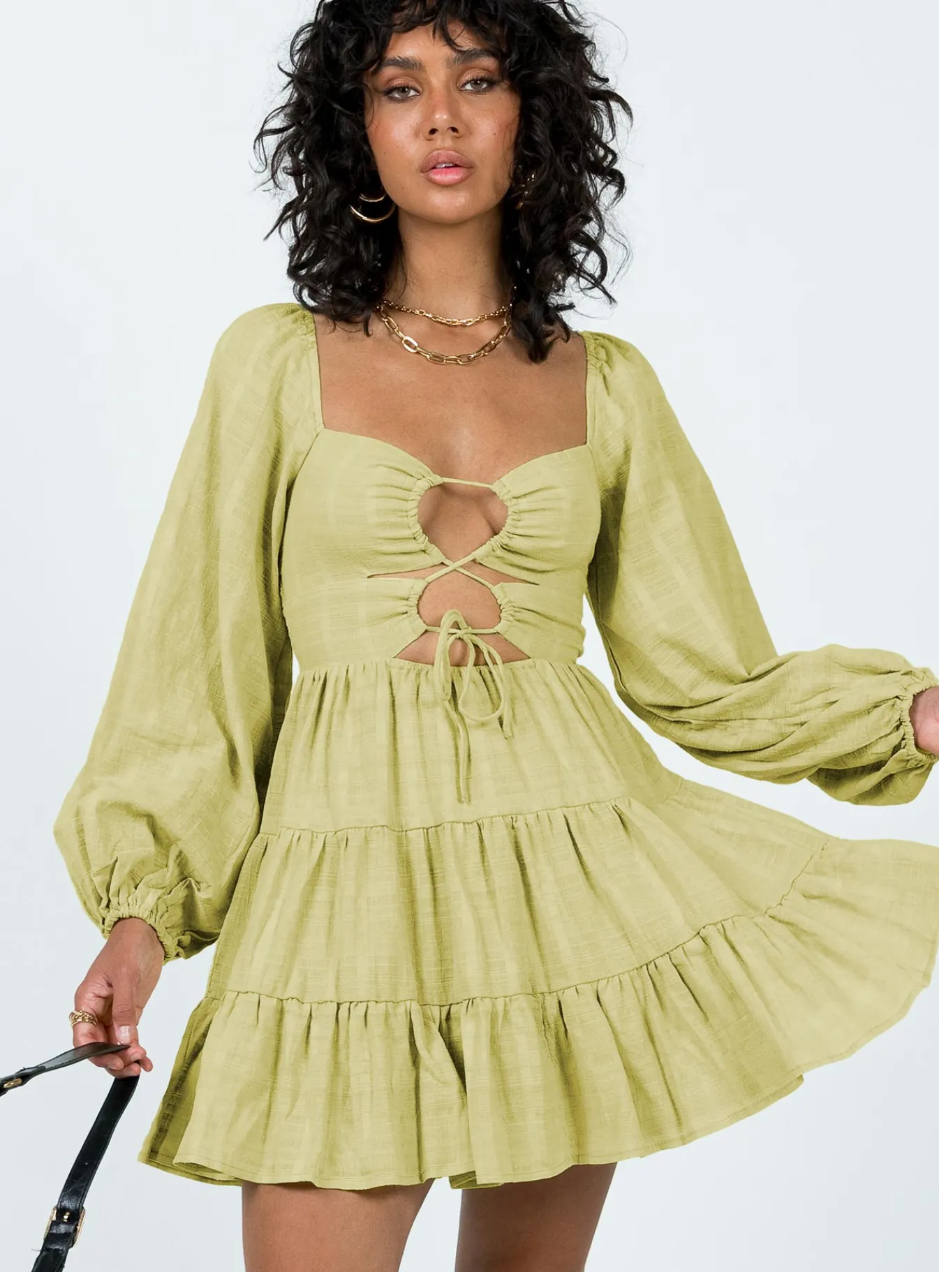 Princess Polly Campbell Mini Dress Sage Best